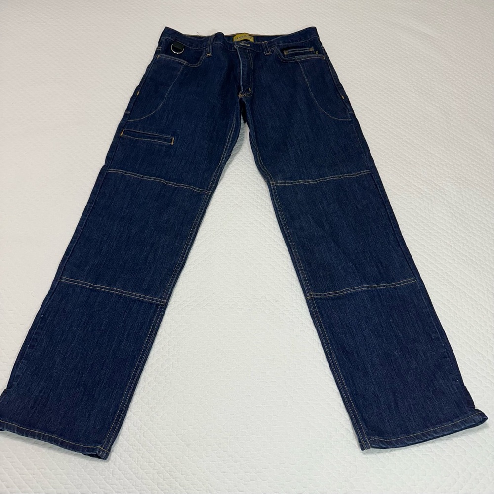 Diamond Gusset Jean Dark Blue Defender Jeans Sz 14x31